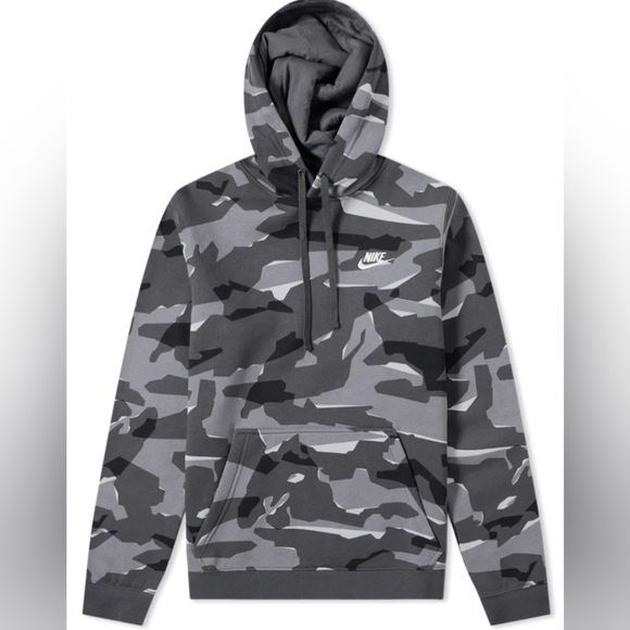 Nike Sportswear Camo-Print Fleece Hoodie Sweatshirt Size S Used Exc MSRP $65 - Picture 2 of 7
